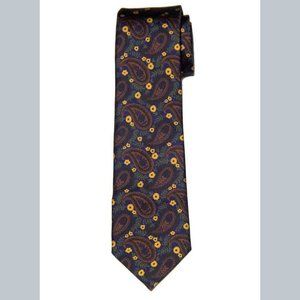 Seward & Stearn English Silk Tie Floral Paisley Made in England Multicolor Men's